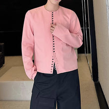 Load image into Gallery viewer, Round Neck Cardigan Sweatshirt with A Row of Buttons