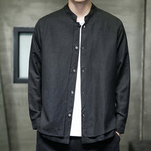 Load image into Gallery viewer, Cotton and Linen Stand Collar Shirt