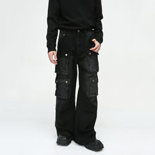 Load image into Gallery viewer, Multi-pocket Wide-leg Cargo Jeans