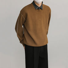 Load image into Gallery viewer, Color-blocked Faux Two-piece Knit Sweater