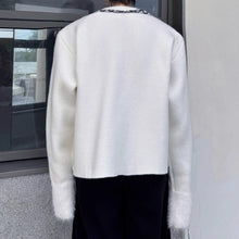 Load image into Gallery viewer, French Scarf-embellished Knitted Cardigan