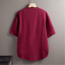 Load image into Gallery viewer, Linen Casual Button-Down T-shirt