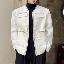 Load image into Gallery viewer, Collarless Handmade Chain Loose Jacket