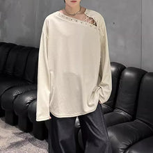 Load image into Gallery viewer, American Off-shoulder Tie-back Textured T-shirt