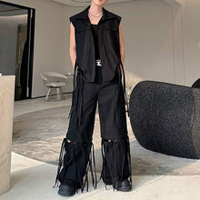 Load image into Gallery viewer, Casual Detachable Ribbon Wide-leg Pants Two-piece Set