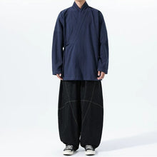 Load image into Gallery viewer, Loose Cotton Layered Cross Front Side Tie Shirt