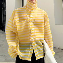 Load image into Gallery viewer, Striped Sheer Long-sleeved Shirt
