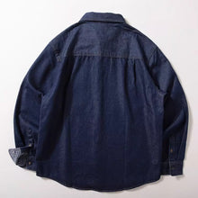 Load image into Gallery viewer, Japanese Retro Patchwork Plaid Denim Shirt