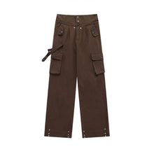 Load image into Gallery viewer, Waist Lapel Side Pockets Buttons Trousers