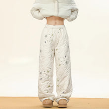 Load image into Gallery viewer, Star Diamond Pattern Cotton Plus Velvet Thick Straight Pants
