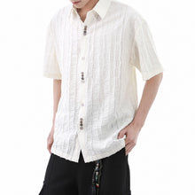 Load image into Gallery viewer, American Loose Textured Pleated Shirt