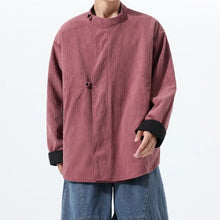 Load image into Gallery viewer, Reversible Stand Collar Frog Button Loose Hanfu Cardigan
