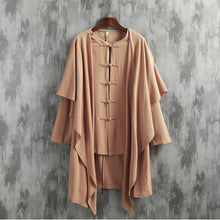 Load image into Gallery viewer, Cotton And Linen Two-Piece Cape Coat