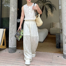 Load image into Gallery viewer, Embroidered Slightly Transparent Two-Piece Suit