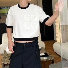 Load image into Gallery viewer, Multi-pocket Trim Contrasting Paneling Short Sleeve T-Shirt