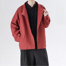Load image into Gallery viewer, Cotton and Linen Loose Casual Stand Collar Jacket
