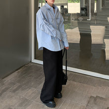 Load image into Gallery viewer, Double Collar Structured Pleated Long Sleeve Shirt