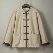 Load image into Gallery viewer, Fleece Lined Warm Padded Frog Button Hanfu Cardigan