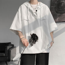 Load image into Gallery viewer, Hooded Loose Short-Sleeved T-shirt