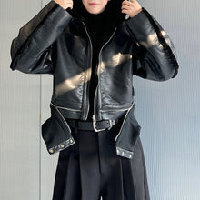 Load image into Gallery viewer, Detachable Reversible Faux Mink PU Leather Jacket