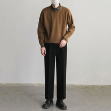 Load image into Gallery viewer, Color-blocked Faux Two-piece Knit Sweater