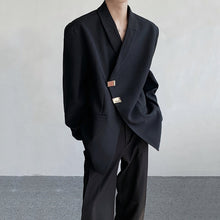 Load image into Gallery viewer, Black Irregular Single-breasted Casual Blazer
