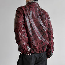Load image into Gallery viewer, Python-textured Cotton Leather Jacket