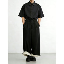 Load image into Gallery viewer, Japanese High-waist Drawstring Loose Wide-leg Straight Pants
