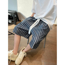 Load image into Gallery viewer, Striped Loose Thin Retro Denim Shorts

