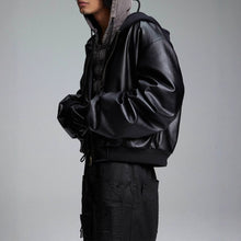 Load image into Gallery viewer, Short American Retro Motorcycle Leather Jacket