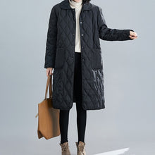 Load image into Gallery viewer, Loose Mid-length Diamond-patterned Coat