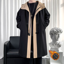 Load image into Gallery viewer, Color Block Hooded Mid-length Windbreaker Jacket