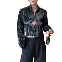 Load image into Gallery viewer, PU Glossy Short Leather Jacket