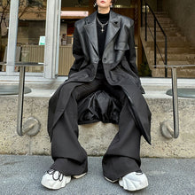 Load image into Gallery viewer, PU Leather Over-the-knee Panelled Coat