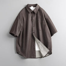 Load image into Gallery viewer, Casual Retro Twill Faux Denim Loose Collar T-Shirt