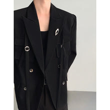 Load image into Gallery viewer, Ribbon-designed Padded-shoulder Suit Jacket