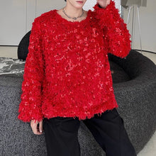 Load image into Gallery viewer, Sequined Crew Neck Pullover Sweater