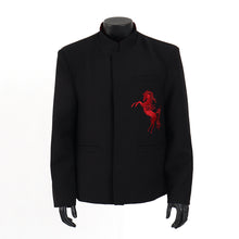 Load image into Gallery viewer, Horse Embroidered Stand-up Collar Suit Jacket