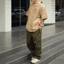 Load image into Gallery viewer, Collarless Vintage Short-sleeved Shirt