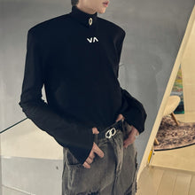 Load image into Gallery viewer, Shoulder Pad Metal Logo Bottoming Shirt