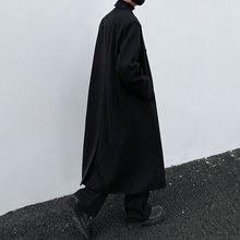 Load image into Gallery viewer, Buttonless Padded Shoulder Mid-length Wool Coat