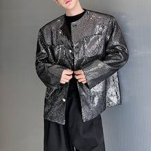 Load image into Gallery viewer, Loose Glossy Collarless Retro Jacket