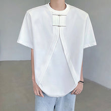 Load image into Gallery viewer, Short-Sleeved T-shirt With Metal Buttons