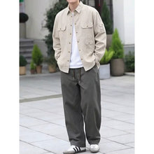 Load image into Gallery viewer, Casual Wide-Leg Cotton Workwear Trousers