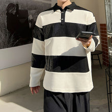 Load image into Gallery viewer, Sequin-paneled Color-block Lapel Top