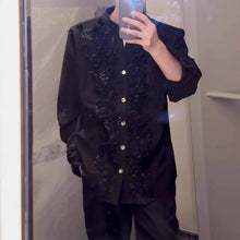 Load image into Gallery viewer, 3D Rose Loose Shoulder Pad Shirt