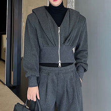 Load image into Gallery viewer, Retro Knit Cropped Sweater Wide-Leg Trousers Two-Piece Set