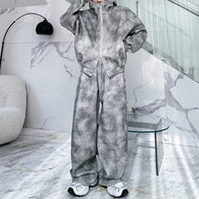 Load image into Gallery viewer, Printed Hooded Long Sleeve Sweater American Casual Pants Two-piece Set