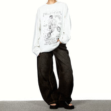 Load image into Gallery viewer, American Leopard Print Wide-leg Denim Scimitar Pants