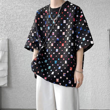 Load image into Gallery viewer, Color Check Hole Short Sleeve T-shirt